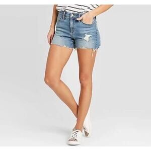 Universal Thread Blue Distressed Denim Ripped Jean Shorts Women's Size 2/26